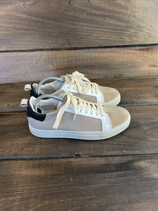 STW The Vertical Line Tan Sneakers Shoes Women Size 9 (40) Made In Italy - Picture 1 of 12