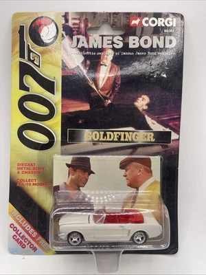 1999 Corgi James Bond 007 Goldfinger Ford Mustang Convertible 1:65 Model + Card - Image 1 of 4