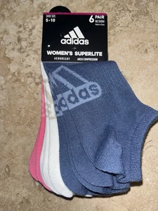 NWT Adidas 6 Pairs Superlite Aeroready Compressive No-Show Socks 5-10 - Picture 1 of 3