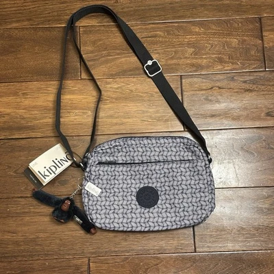 Bolso Bandolera Kipling Damian Up Azul Marino Blanco Groovy Vines Nuevo con Etiquetas Foto 1 de 4