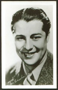 Stella del cinema Don Ameche RPPC anni 40 firma facsimile - Foto 1 di 1