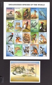 M28966 Tansania Endangered Species of the World X20+m/s UMM - Bild 1 von 1