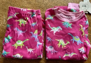 NWT Hatley Girl’s Dino Pajamas Pink 10 Top 12 Bottoms Long Sleeves Cozy  - Picture 1 of 8