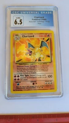 CGC 6.5 Charizard 1999 Base Set 4/102 Holo Pokemon Card  - Image 1 of 2