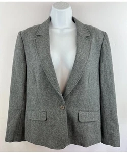 Pendleton Damen Vintage Petite Grau Ein Knopf Gefüttert Schurwolle Blazer Gr. PS - Bild 1 von 8