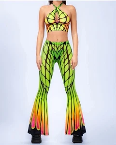 Badinka Women’s Papilion Neon Mesh Pants Set Sz:M NWT - Picture 1 of 7
