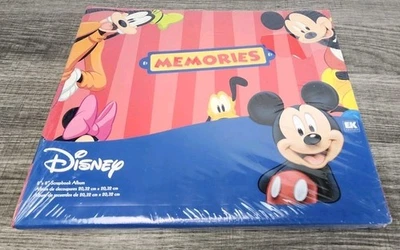 Disney Mickey Friends Memories Scrapbook 8" x 8" Album Red Mickey Goofy Minnie - Image 1 of 4