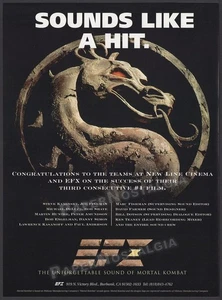 MORTAL KOMBAT - Original 1995 Trade AD / ADVERT_ EFX Systems digital sound promo - Picture 1 of 1