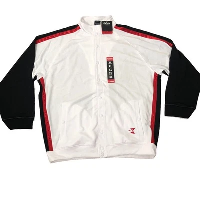 Jaqueta de atletismo masculina Starbury tamanho XL branca preta vermelha frente de pressão Stephon Marbury - Imagem 1 de 4