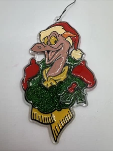 RARE Vtg Disney Epcot Figment Santa Stained Acrylic Christmas Ornament 1982 WDP - Picture 1 of 5