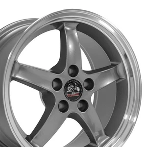 17x9 OE Wheels FR04B Gunmetal with Machined Lip Wheels 5x4.5 (24mm) Set of 4 - Picture 1 of 7
