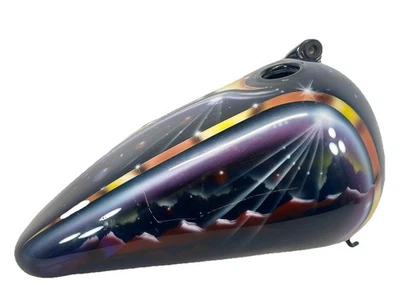 Tanque de gasolina dividido lado derecho Harley Softail pintura personalizada arte de pared picadora de combustible Foto 1 de 4