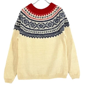 Vintage NORDIC NORWAY Men Wool Jumper Pullover Sweater Size L - Picture 1 of 7