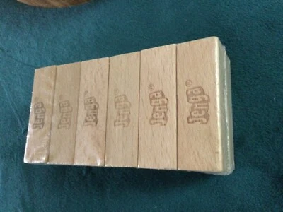 New Sealed Pkg 18 Replacement Jenga Game Blocks Wood Wooden Build Even Higher! - Image 1 of 2