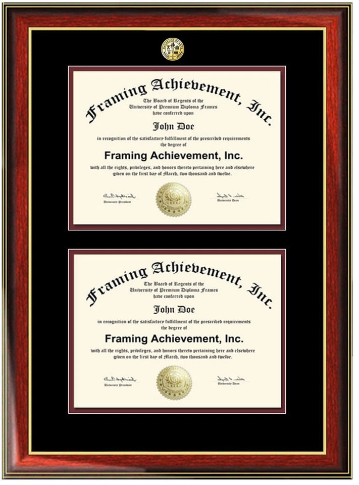 Marco de doble diploma universitario de graduación dos grados placa universitaria sello mate Foto 1 de 1