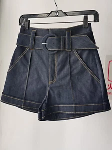 Women Cinq A Sept Slim Fit A-line Denim Wide Leg Shorts - Picture 1 of 3