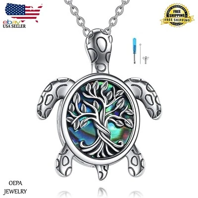 925纯银海龟骨灰盒项链火化纪念品吊坠 — 第 1/4 张图片