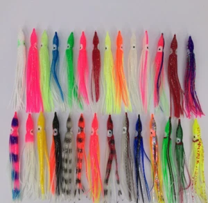 5x/Lot Octopus Squid Skirts Lures Bait Hoochy Saltwater Soft Fishing Lures - Picture 1 of 2