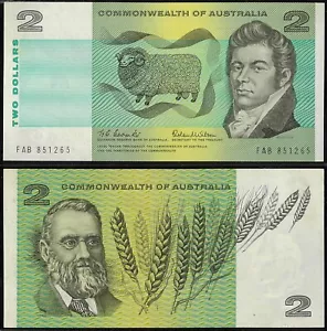 1966 Australia Mint $2 FAB 851265 Second Prefix Coombs Wilson Banknote issue r81 - Foto 1 di 1