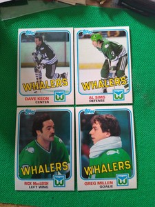 (4 Cards) 1981-82 TOPPS - KEON,Sims, MacLeish, Millen - WHALERS 