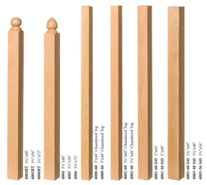 Red Oak/Poplar Contemporary style Blank Newel Post American Made Rail Remodel - Picture 1 of 16