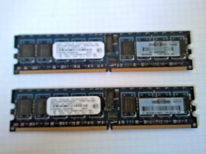 LOT HP 2 x 1GB 345113-851 1Rx4 PC2-3200 DDR2 400MHz ECC Reg CL3 240-Pin 2GB - Picture 1 of 8