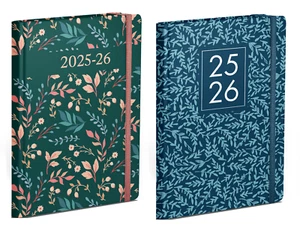 2025-2026 A5 Academic Diary Week To View Floral Flexi Cover Elastic Strap - Picture 1 of 10
