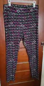 NUEVO LULAROE Mujer TC Alto y Curvilíneo Negro Púrpura Poliéster Spandex Leggings - Imagen 1 de 4