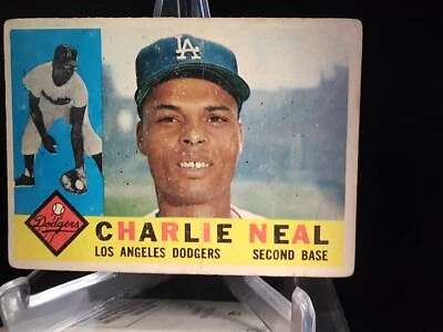 CHARLIE NEAL 1960 Topps #155 LOS ANGELES DODGERS MLB BASEBALL CARD GOOD - Image 1 of 2