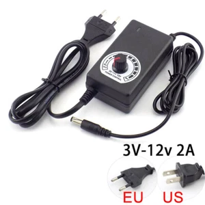 3-12V 2A AC/DC Adjustable Power Supply Adapter Switching Motor Speed Controller - Picture 1 of 9