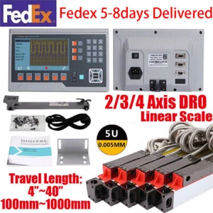 2/3/4/5 Axis DRO Digital Readout TTL Linear Glass Scale 5μm Mill Lathe 2-40inch - Picture 1 of 39