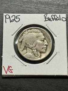 1925 P Buffalo Nickel 5c sehr guter Zustand Münze mit besserem Datum (Raw12462) - Bild 1 von 2