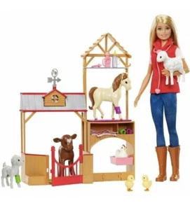 Barbie Sweet Orchard Farm Blonde Vet and Playset with 7 Animals - SHIPS SAME DAY - Picture 1 of 4