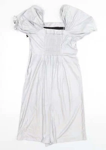 JARH MARC Womens Silver Polyester Blend A-Line Size M - Picture 1 of 12