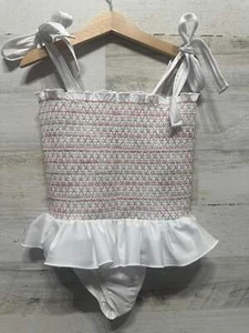 Girls Size 7 Sal and Pimenta Smocked Swimsuit - New With Tags - Picture 1 of 2