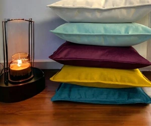 Plush Velvet Cushion Cover For Sofa, Bed , Home Decor Cover Handmade in the Uk. - Picture 1 of 21