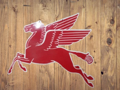 Mobil Pegasus  Special Rare Porcelain  Enamel Heavy Metal 34 x 25 inches - Image 1 of 4