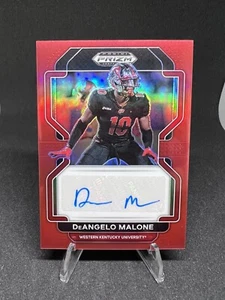 2023 Panini Prizm Draft Picks Football DeAngelo Malone Red Auto 093/199 #RA-DMA - Picture 1 of 7