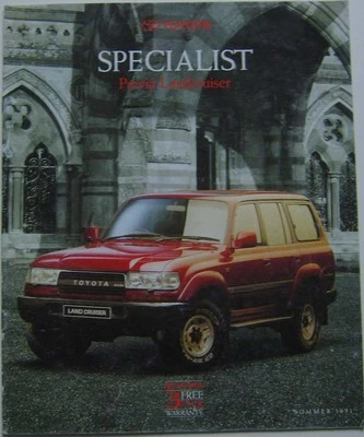 Toyota Range Specialist Previa Land Cruiser II & VX 1991 original UK Brochure - Image 1 of 2