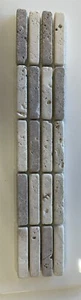 Mixed Travertine Tumbled Marble Border Tiles 25x5cm - Picture 1 of 3