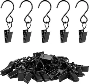 45Pk S Hook Clips,304 Steel 2.4" Black - Picture 1 of 9