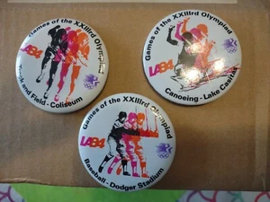 Olympic LOS ANGELES 1984 GAMES OF THE XXIII SET LF 3 BUTTON PINS. Free Shipping - Picture 1 of 4