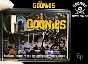 The Goonies Bildschirm gebraucht Film Requisite Erinnerungsstücke Standort Relikt mit COA Veranda Holz - Bild 1 von 5