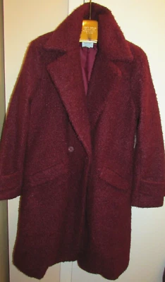 Abrigo para mujer NINE WEST Boucle Madln Mron talla XL Foto 1 de 4