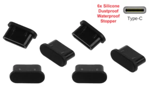 6-pack USB-C Port Dust Cover Silicone Plug Stopper for Honor 90 - Zdjęcie 1 z 1