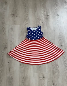 America Flag Girls Dress, 4th of July , Sz. 5 - Picture 1 of 5