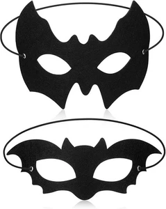BLACK BAT MASK Halloween Masquerade Ball Gothic Fancy Dress Accessory UK - Picture 1 of 7