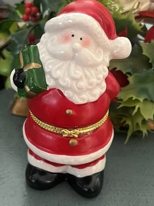 Weihnachtsmann Porzellan Schmuck Scharnier Schatulle Schmuck Ring Sammlerstück - Bild 1 von 5