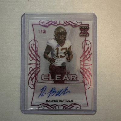 Leaf Trinity Rashod Bateman Clear Rookie Auto Rc 01/30 - Image 1 of 4