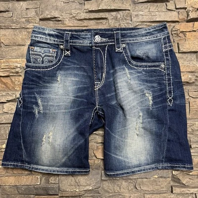 Rock Revival Lydia Easy Jean Shorts Womens 28 Jorts Y2K Medium Wash RJ8320EH4 - Image 1 of 4